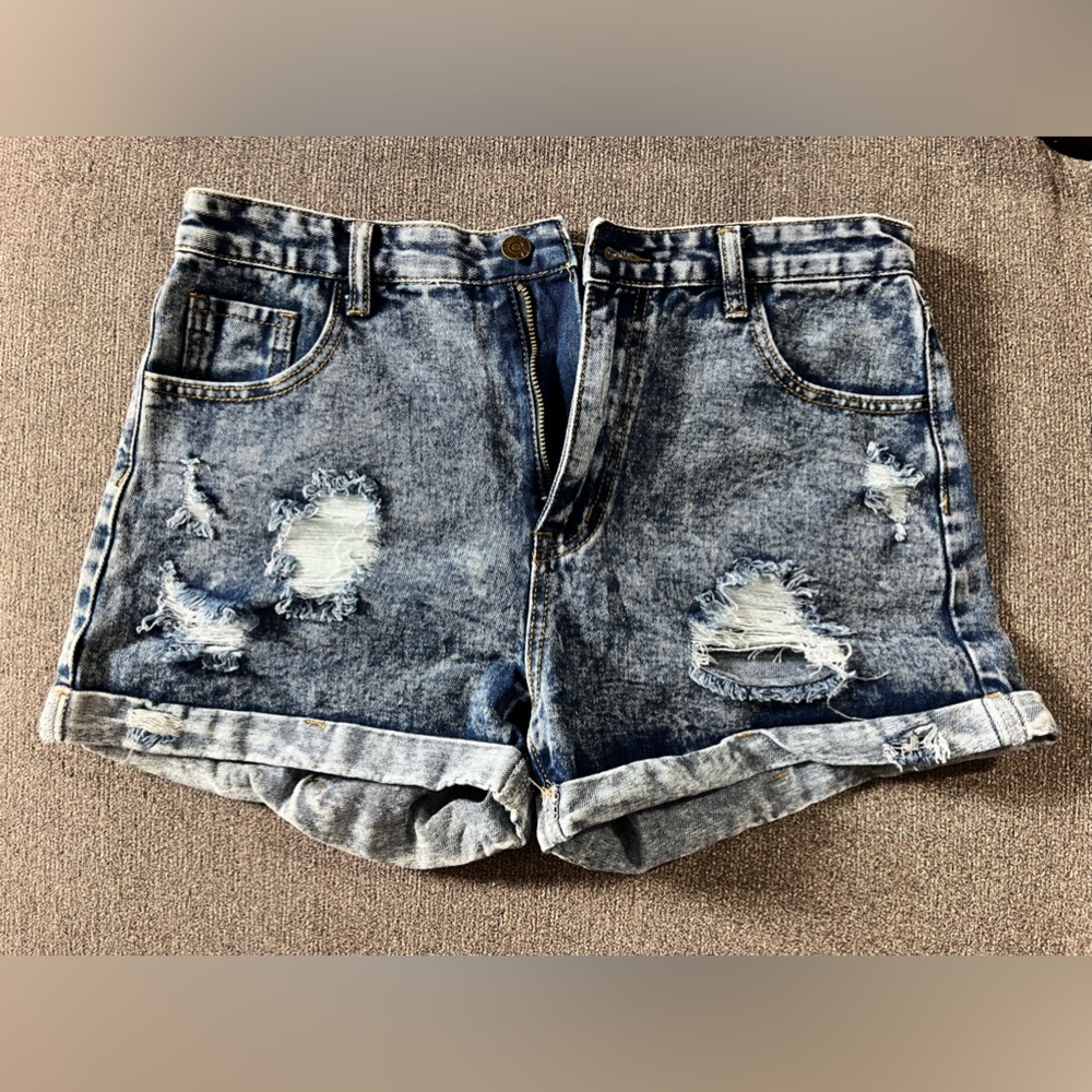 Distressed Jean shorts